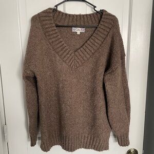Pink Republic Brown V-Neck Knit Sweater